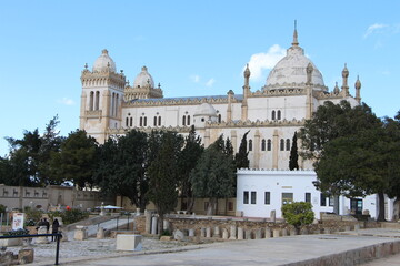 Fototapeta na wymiar Saint Louis de Carthage cathedral in Tunisia