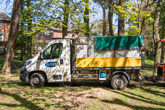 Municipal Durham County Council Branded Van In Woodland Setting