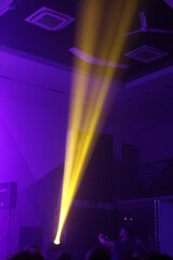 Spotlights and laser beams. Concert light. Stage lights. Soffits