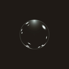 A large translucent sphere with highlights. Transparency in vector format. Eps 10.
