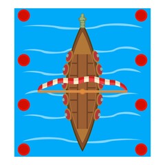 Viking ship icon. Isometric illustration of viking ship vector icon for web