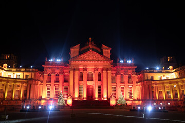 Fototapeta premium A Stately Home Illuminated For Christmas As Part Of The Christmas Lights Trail