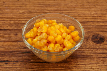 Sweet corn seeds in the bowl