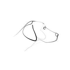 SINGLE-LINE DRAWING OF A DALMATIAN LABRADOR DOG. This is a hand-drawn, continuous, line illustration. Each gesture sketch was created by hand. 
