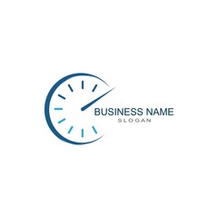 business clock logo template vector