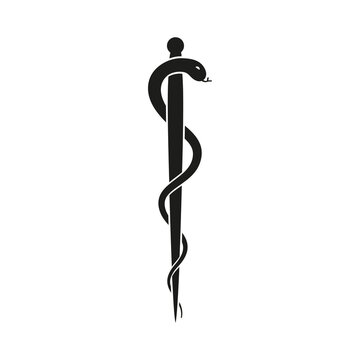 snake with stick medical symbol isolated on white vector illustration EPS10