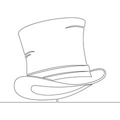 Continuous line drawing Top Hat cylinder concept