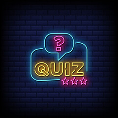 Quiz neon sign with question mark