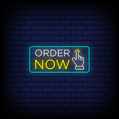 Order now neon sign style text