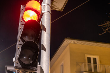 red light on the street