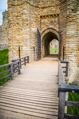 Fototapeta na wymiar Warkworth Castle in Warkworth, Northumberland, United Kingdom
