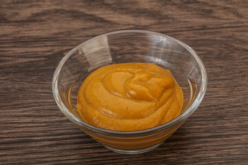 Mustard sauce in the bowl
