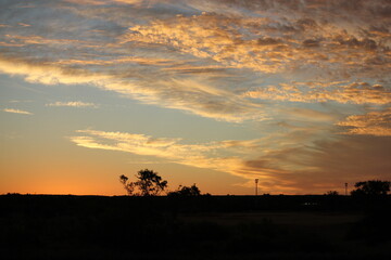 Colourful sky after sunset in Western Australia