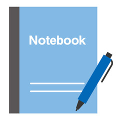 シャーペンと大学ノートのシンプルなカラーアイコン