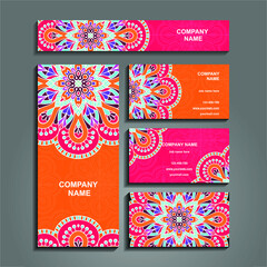 Modern business card. Creative and elegant business card design. with mandala art design.Vector illustration.