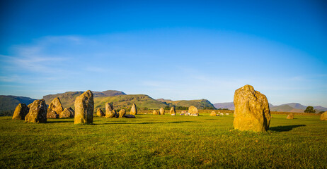 Castlerigg Stones,  standing stones near Keswick,  Lake district,  Cumbria,  United Kingdom