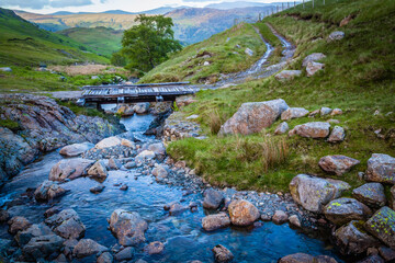 Small bridge in the mountains of the Lake district,  Cumbria,  United Kingdom