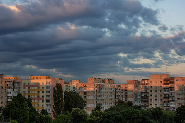 Sunset cloudy sky