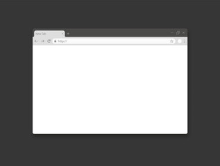 Template empty web browser page. Simple blank mockup website window. Search bar address. Vector