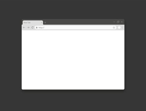 Template Empty Web Browser Page. Simple Blank Mockup Website Window. Search Bar Address. Vector