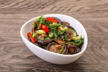 Marinated shiitake mushrooms with herbs
