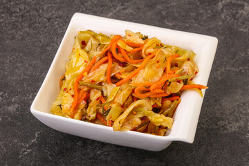 Spicy pickled cabbage with carrot