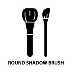 round shadow brush icon, black vector sign with editable strokes, concept illustration