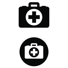 First aid kit icon vector set. Ambulance illustration sign collection. first aid post symbol.