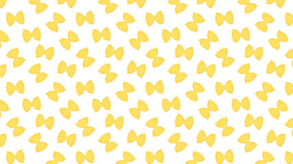 Farfalle pasta pattern wallpaper. Farfalle pasta on white background.