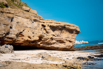 amazing view of cave temple ( Cave pagoda - Chua Hang) on Ly Son Island, Quang Ngai Province, Vietnam
