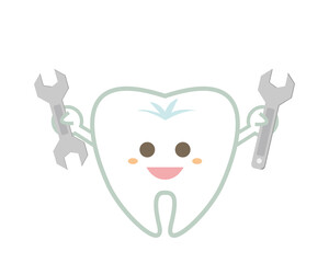 Tooth character illustration. Dentist . dental clinic　