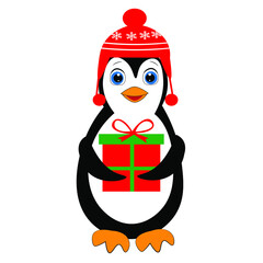 cute christmas penguin cartoon illustration