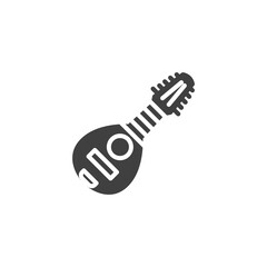 Bandurria musical instrument vector icon. filled flat sign for mobile concept and web design. Mandolin glyph icon. Symbol, logo illustration. Vector graphics