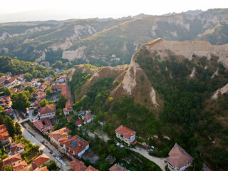 Fototapeta na wymiar Aerial view of historical town of Melnik, Bulgaria