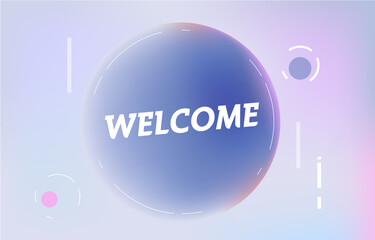 WELCOME on in design banner. vector template for web, print, presentation
