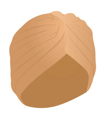 Brown arabian turban. vector illustration