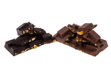 chocolate with nuts isolated