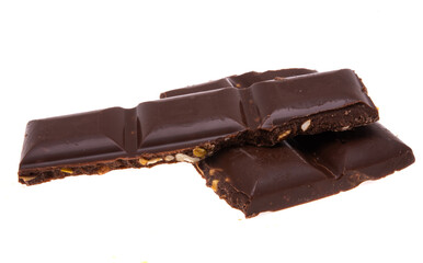 chocolate with nuts isolated