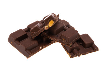 chocolate with nuts isolated