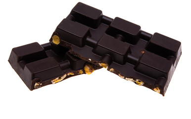 chocolate with nuts isolated