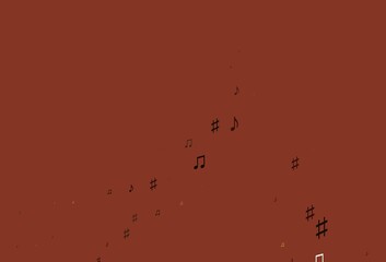 Fototapeta premium Light Orange vector pattern with music elements.