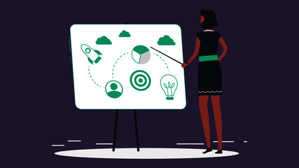 Women giving a business presentation 