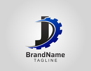 Abstract I Letter, I Gear Swoosh Logo.