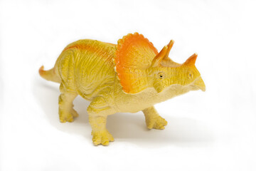 Triceratops plastic model toy in white background