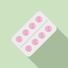 Chicken pox pills icon. Flat illustration of chicken pox pills vector icon for web design