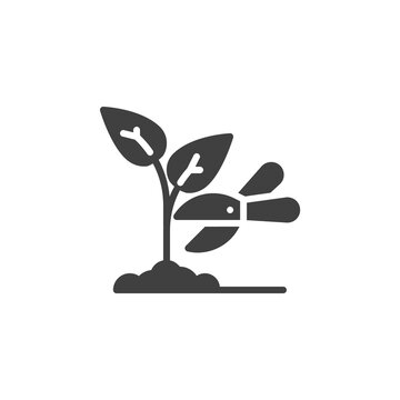 recommend clip art: Gardening scissors vector icon. Cutting plant filled flat sign for mobile concept and web design. Plant pruner glyph icon. Symbol, logo illustration. Vector graphics