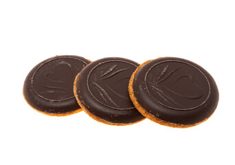 biscuit cookies in chocolate isolated