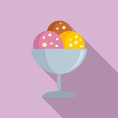 Room service ice cream balls icon. Flat illustration of room service ice cream balls vector icon for web design
