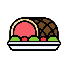 Ham icon, Christmas food and drink vector