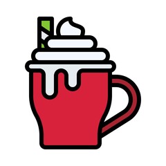Christmas drink icon, Christmas food and drink vector